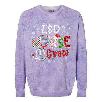 L And D Christmas Nurse Crew Funny Nursing Christmas Pattern Gift Colorblast Crewneck Sweatshirt