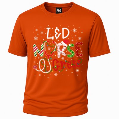 L And D Christmas Nurse Crew Funny Nursing Christmas Pattern Gift Cooling Performance Crew T-Shirt