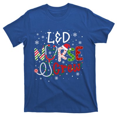 L And D Christmas Nurse Crew Funny Nursing Christmas Pattern Gift T-Shirt