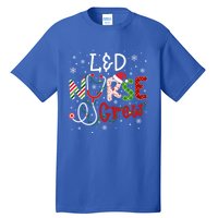 L And D Christmas Nurse Crew Funny Nursing Christmas Pattern Gift Tall T-Shirt