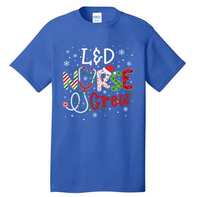 L And D Christmas Nurse Crew Funny Nursing Christmas Pattern Gift Tall T-Shirt