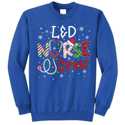 L And D Christmas Nurse Crew Funny Nursing Christmas Pattern Gift Tall Sweatshirt