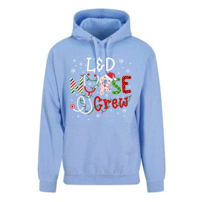 L And D Christmas Nurse Crew Funny Nursing Christmas Pattern Gift Unisex Surf Hoodie