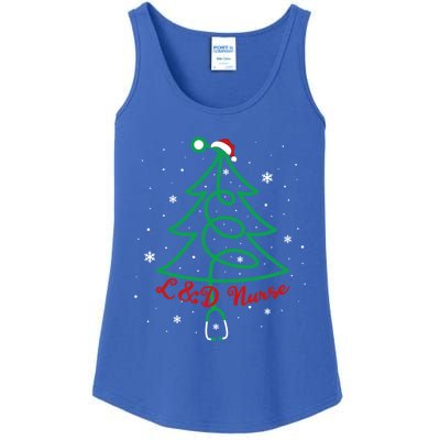 L And D Nurse Christmas Tree Stethoscope Santa Hat Nursing Xmas Gift Ladies Essential Tank