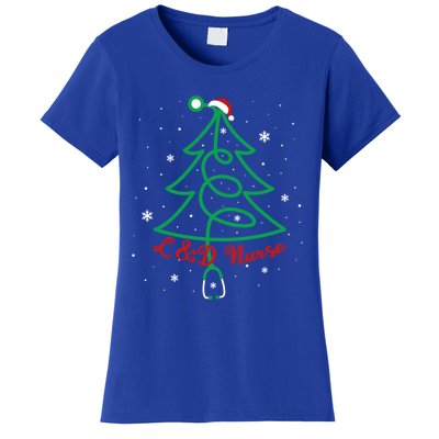 L And D Nurse Christmas Tree Stethoscope Santa Hat Nursing Xmas Gift Women's T-Shirt