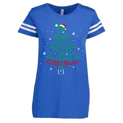 L And D Nurse Christmas Tree Stethoscope Santa Hat Nursing Xmas Gift Enza Ladies Jersey Football T-Shirt