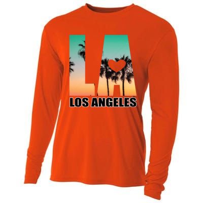 Los Angeles Design La Palm Tree Sunset Boulevard Funny Gift Cooling Performance Long Sleeve Crew