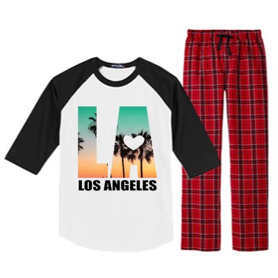 Los Angeles Design La Palm Tree Sunset Boulevard Funny Gift Raglan Sleeve Pajama Set