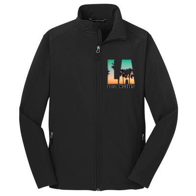 Los Angeles Design La Palm Tree Sunset Boulevard Funny Gift Core Soft Shell Jacket