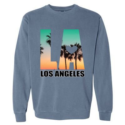 Los Angeles Design La Palm Tree Sunset Boulevard Funny Gift Garment-Dyed Sweatshirt