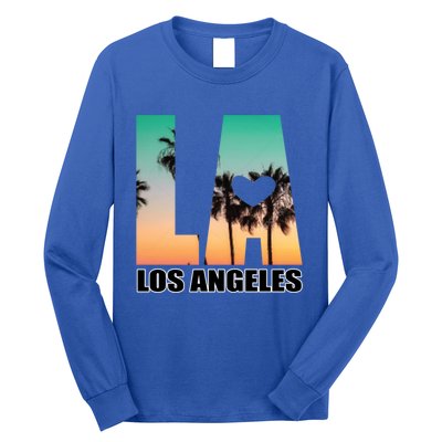 Los Angeles Design La Palm Tree Sunset Boulevard Funny Gift Long Sleeve Shirt