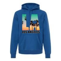 Los Angeles Design La Palm Tree Sunset Boulevard Funny Gift Premium Hoodie