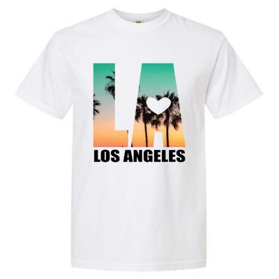 Los Angeles Design La Palm Tree Sunset Boulevard Funny Gift Garment-Dyed Heavyweight T-Shirt