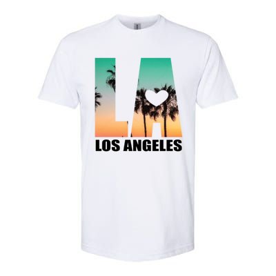 Los Angeles Design La Palm Tree Sunset Boulevard Funny Gift Softstyle CVC T-Shirt