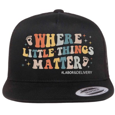 Labor and Delivery Nurse L&D Where Little Things Matter Flatbill Hat