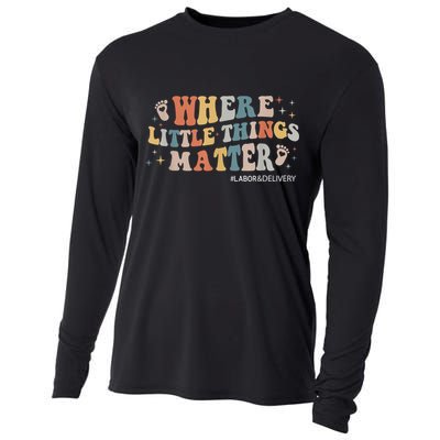 Labor and Delivery Nurse L&D Where Little Things Matter Cooling Performance Long Sleeve Crew