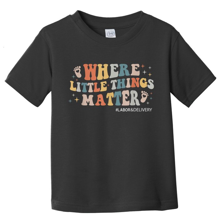 Labor and Delivery Nurse L&D Where Little Things Matter Toddler T-Shirt