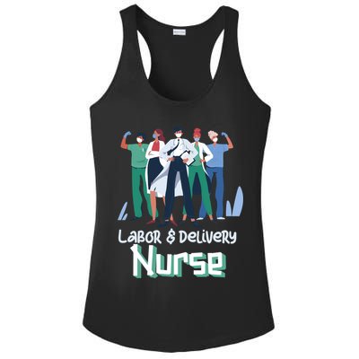 Labor And Delivery Nurse Labor Day Holidays Laborers Workers Gift Ladies PosiCharge Competitor Racerback Tank