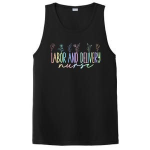 Labor And Delivery Nurse L And D Nursing Wildflower Great Gift PosiCharge Competitor Tank