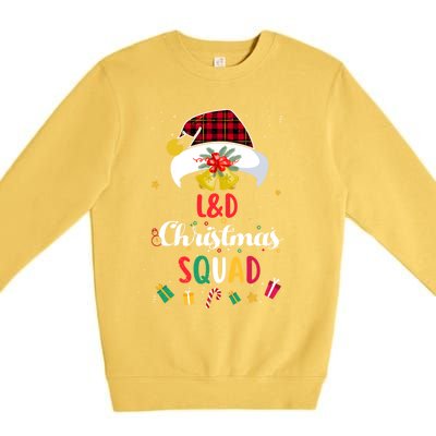 L And D Christmas Squad Santa Hat Nurse Matching Gift Premium Crewneck Sweatshirt