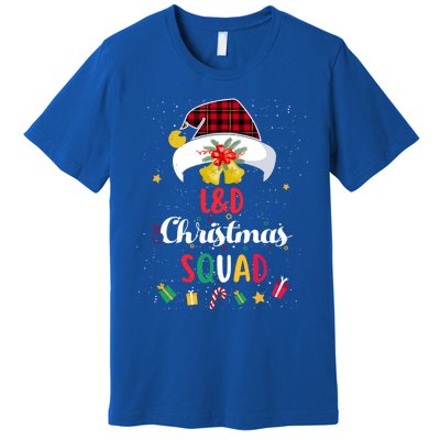 L And D Christmas Squad Santa Hat Nurse Matching Gift Premium T-Shirt