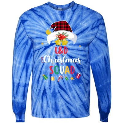 L And D Christmas Squad Santa Hat Nurse Matching Gift Tie-Dye Long Sleeve Shirt