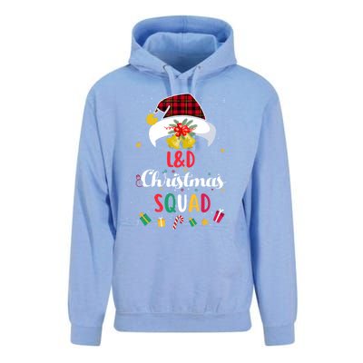 L And D Christmas Squad Santa Hat Nurse Matching Gift Unisex Surf Hoodie