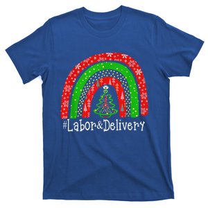 Labor And Delivery Christmas Cute Rainbow Stethoscope Tree Xmas Gift T-Shirt