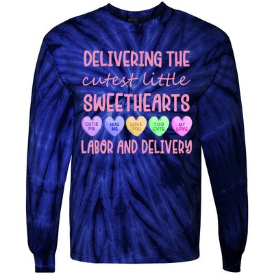 Labor And Delivery Nurse Valentine's Day, L&D Nurse Tie-Dye Long Sleeve Shirt