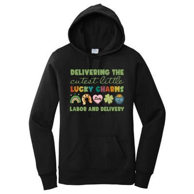 Labor And Delivery Nurse St. Patrick's Day L&D Nurse Women's Pullover Hoodie