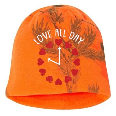 Love All Day Valentines Day Cute Hearts Clock Kati - Camo Knit Beanie