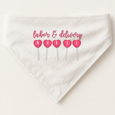 Labor And Delivery Nurse Valentine's Day Candy Heart USA-Made Doggie Bandana