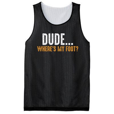 Leg Amputee Dude Where Is My Foot Prosthetic Leg Amputation Mesh Reversible Basketball Jersey Tank