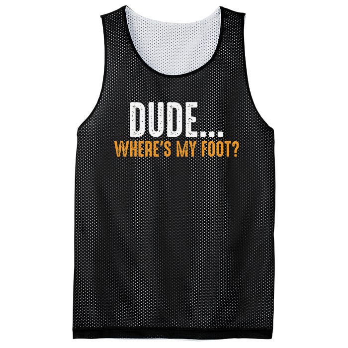 Leg Amputee Dude Where Is My Foot Prosthetic Leg Amputation Mesh Reversible Basketball Jersey Tank