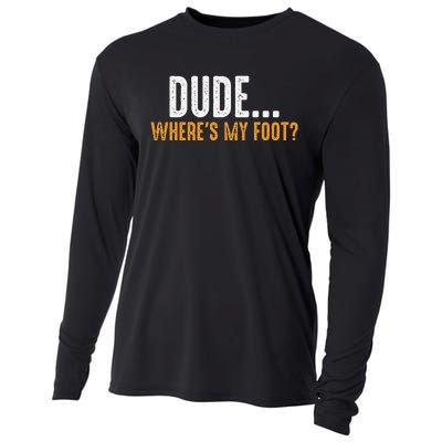 Leg Amputee Dude Where Is My Foot Prosthetic Leg Amputation Cooling Performance Long Sleeve Crew