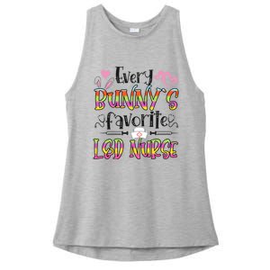 L And D Nurse Bunny's Favorite Nurse Easter Day Funny Gift Ladies PosiCharge Tri-Blend Wicking Tank