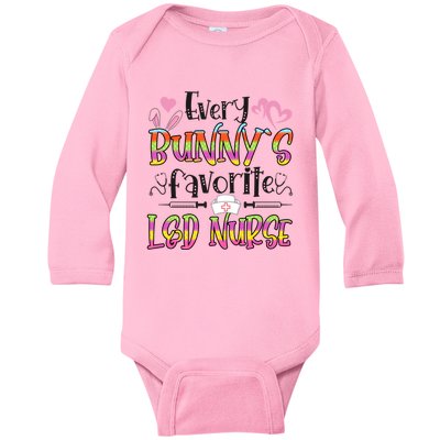 L And D Nurse Bunny's Favorite Nurse Easter Day Funny Gift Baby Long Sleeve Bodysuit