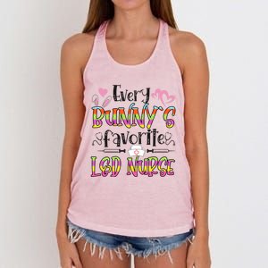 L And D Nurse Bunny's Favorite Nurse Easter Day Funny Gift Women's Knotted Racerback Tank