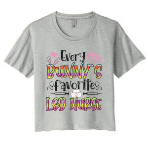 L And D Nurse Bunny's Favorite Nurse Easter Day Funny Gift Women's Crop Top Tee