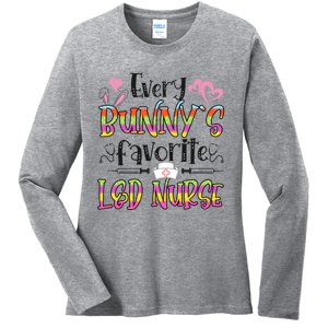 L And D Nurse Bunny's Favorite Nurse Easter Day Funny Gift Ladies Long Sleeve Shirt