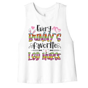 L And D Nurse Bunny's Favorite Nurse Easter Day Funny Gift Women's Racerback Cropped Tank