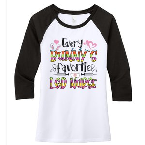 L And D Nurse Bunny's Favorite Nurse Easter Day Funny Gift Women's Tri-Blend 3/4-Sleeve Raglan Shirt