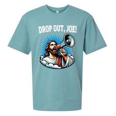 Lord Almighty Drop Out Joe Biden Jesus With Megaphone Meme Sueded Cloud Jersey T-Shirt