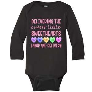 Labor And Delivery Nurse Valentine's Day, L&D Nurse Baby Long Sleeve Bodysuit