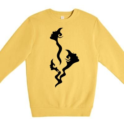 Lady Faces In Smoke Premium Crewneck Sweatshirt