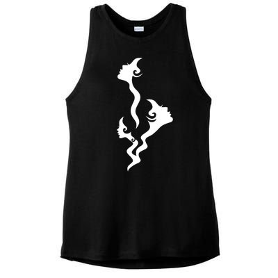 Lady Faces In Smoke Ladies PosiCharge Tri-Blend Wicking Tank