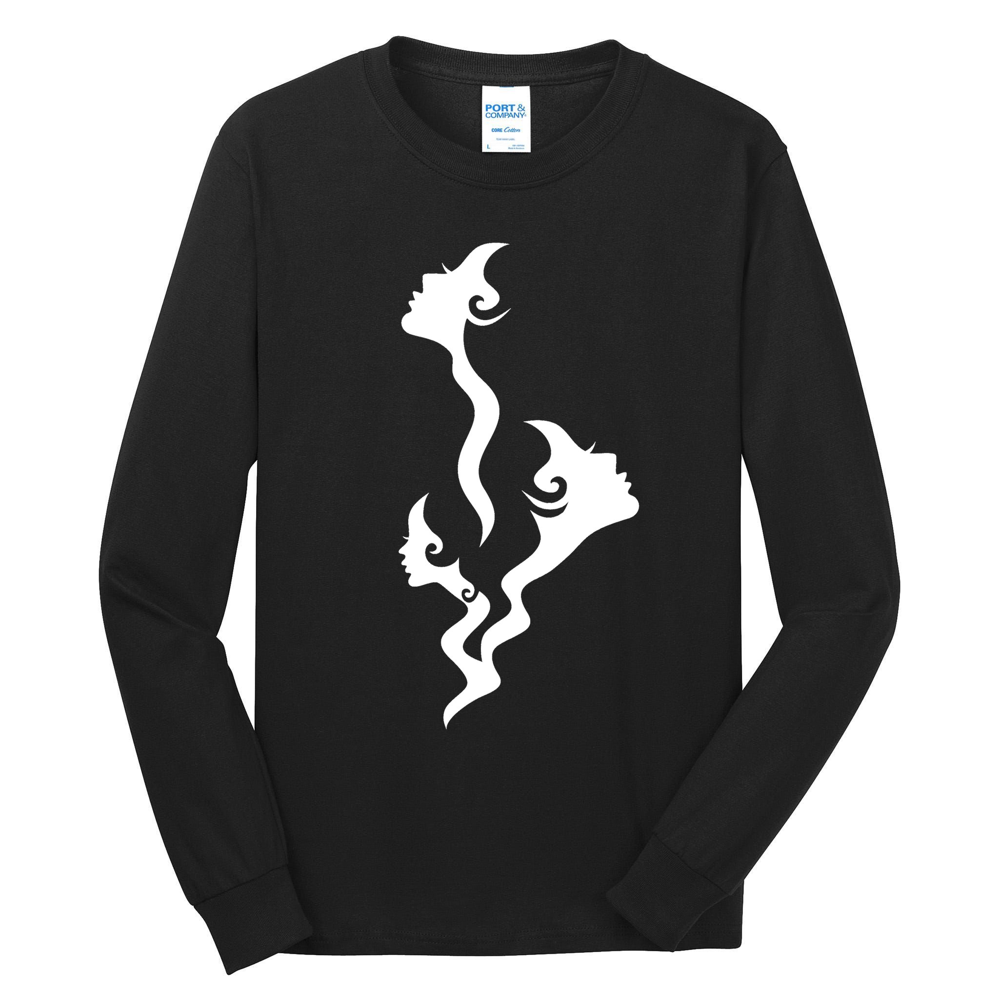 Lady Faces In Smoke Tall Long Sleeve T-Shirt