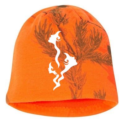 Lady Faces In Smoke Kati - Camo Knit Beanie