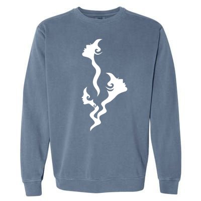 Lady Faces In Smoke Garment-Dyed Sweatshirt