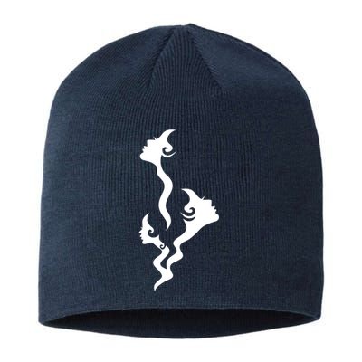 Lady Faces In Smoke Sustainable Beanie